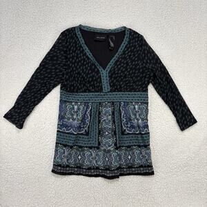 Axcess Womens Medium Y2K Fairy Grunge Top Whimsigoth Mesh V-Neck Babydoll 90s